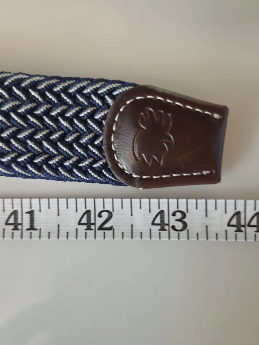 Roostas Ponte Vedra Belt Mens M 33-38 Navy White Woven Stretch Golf Preppy
